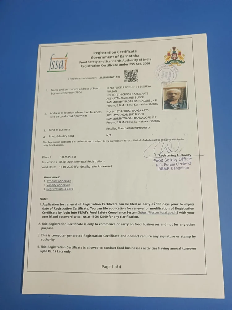 Your Safety, Our Priority: A Look at Our FSSAI Certification